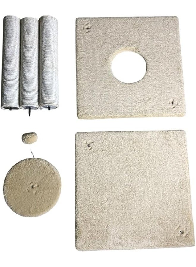 Pets House & Care Cat Tree Tower for Indoor Cats – Multi-Level Climbing Activity Center with Sisal Scratching Posts, Plush Perch & Dangling Toy, Durable Cat Furniture – 78 cm Height (Beige) - Image 5