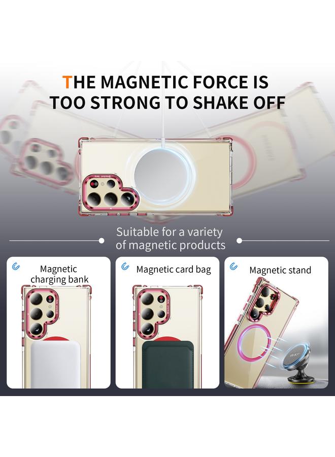 S-TOP Case For Samsung Galaxy S24 Ultra 5G Rainbow Series Transparent MagSafe Lens Holder Phone Case - Image 3