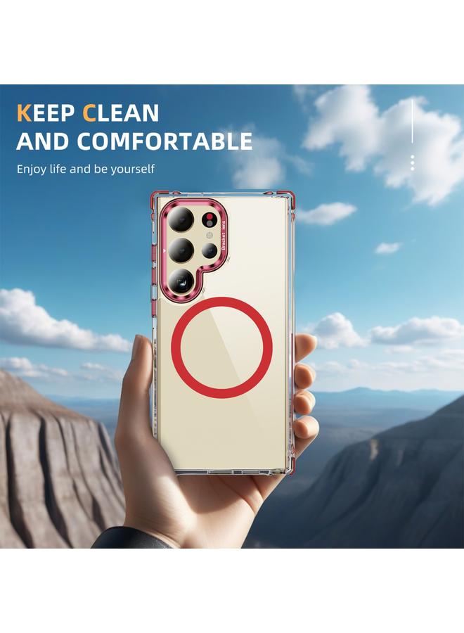 S-TOP Case For Samsung Galaxy S24 Ultra 5G Rainbow Series Transparent MagSafe Lens Holder Phone Case - Image 2