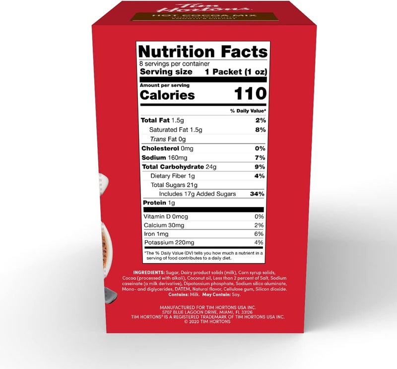 Tim Hortons Hot Cocoa Mix Packets, Smooth & Creamy, 8 Count - Image 2