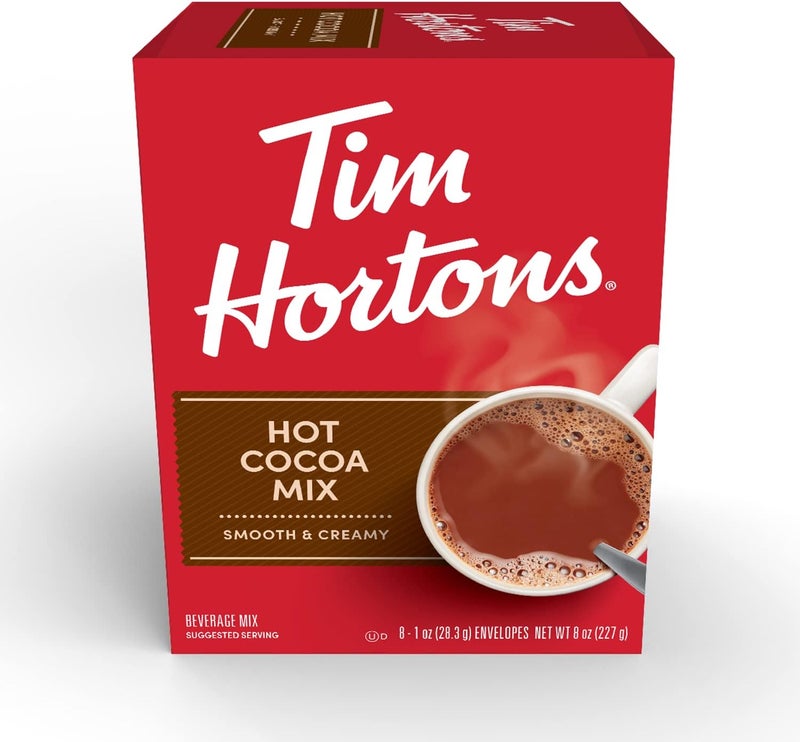 Tim Hortons Hot Cocoa Mix Packets, Smooth & Creamy, 8 Count - Image 1