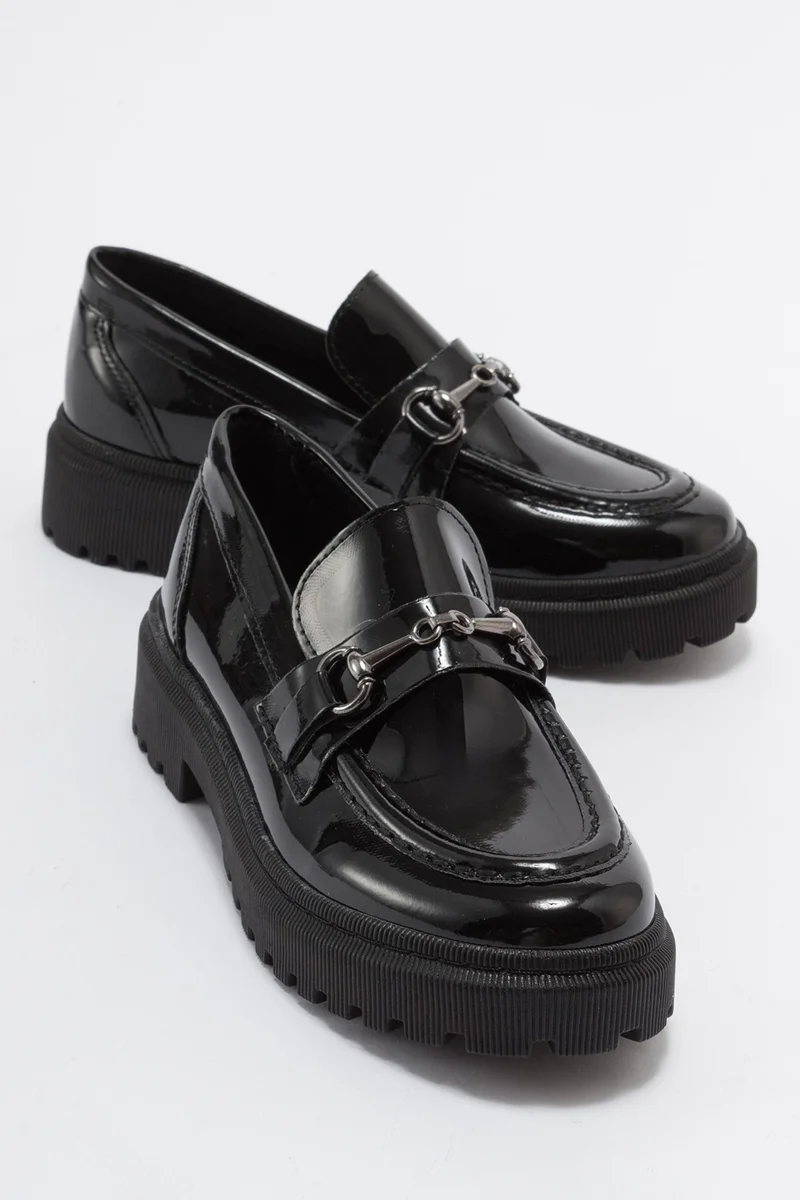 Mnpc Girls Black Patent Leather Anatomical College Shoes