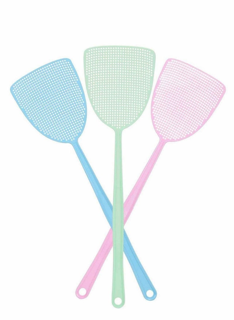 إكسفور 3 عبوات من ضارب الذباب البلاستيكية الملونة مع مقابض يدوية قوية ومرنة 3 ألوان - Image 1