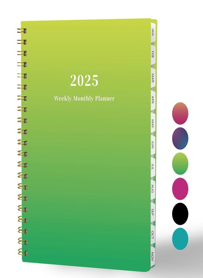Ymumuda 2025 Planner Weekly Monthly, JAN.2025 to DEC.2025, 12 Months, 8.5" X 11", 2025 Large Monthly Calendar Planner with Spiral Bound, Excellent for School Office Supplies, Yellow Green - Image 1