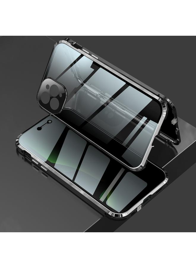 Zaboon Case For iPhone 11 Pro Max Four-corner Shockproof Anti-peeping Magnetic Metal Frame Double-sided Tempered Glass Case - Image 1