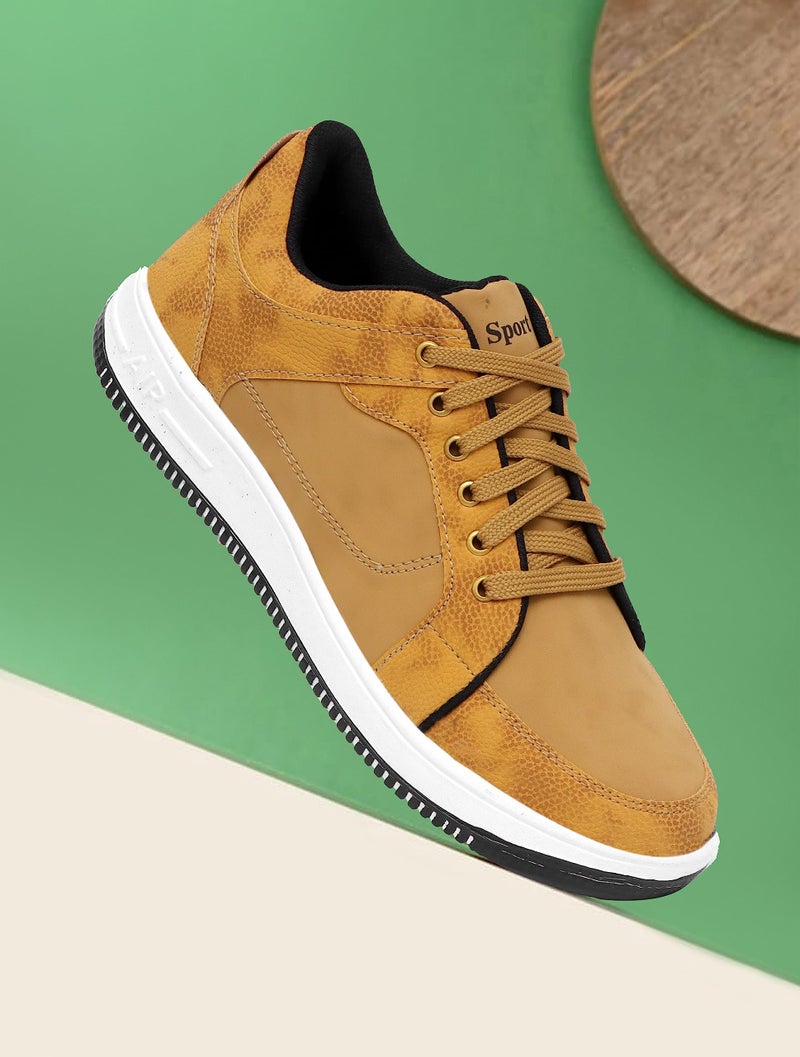 Pisces Men's Beige Synthetic Mid Top Ankle Sneakers - 10 UK - Image 3