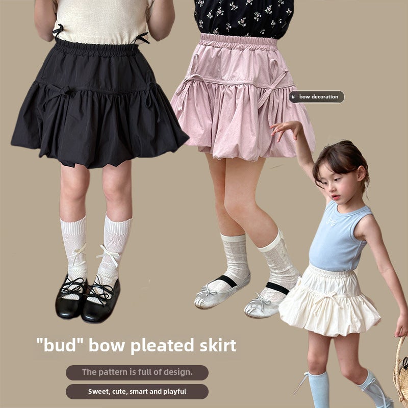 Sweet Butterfly Knot Kids Skirt Summer 2024 Black  - Image 2