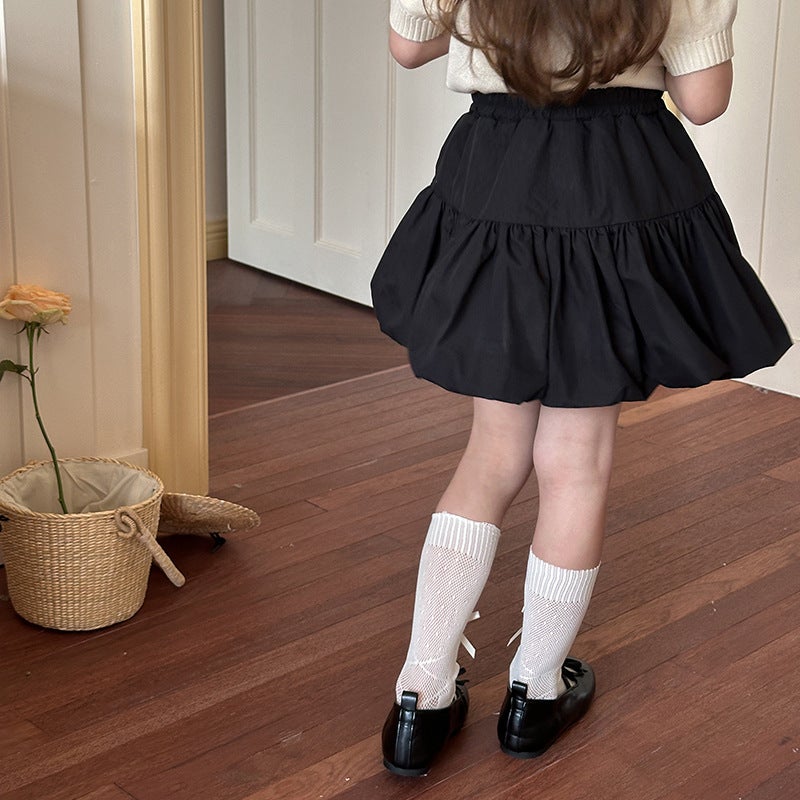 Sweet Butterfly Knot Kids Skirt Summer 2024 Black  - Image 5