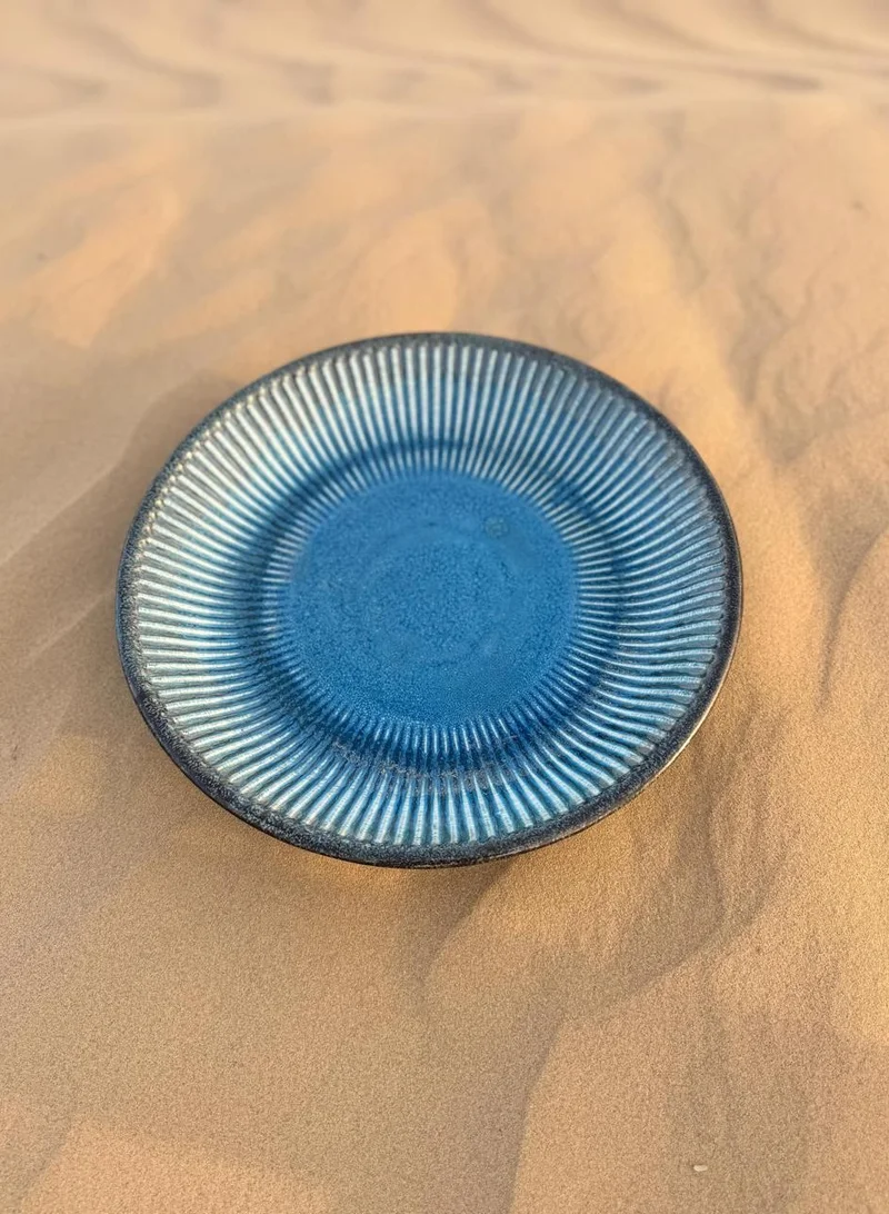 Tohfa Luxe TohfaLuxe Sapphire Bloom – Oversized Round Ceramic Platter