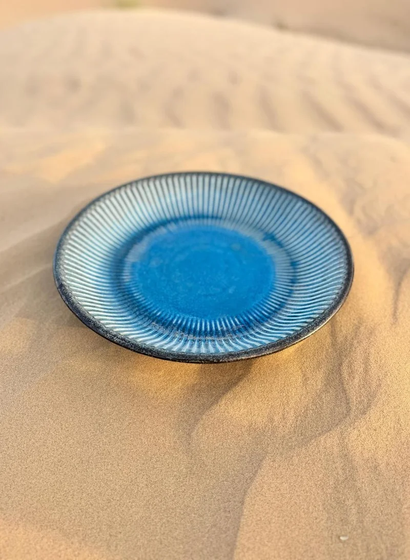 Tohfa Luxe TohfaLuxe Sapphire Bloom – Oversized Round Ceramic Platter