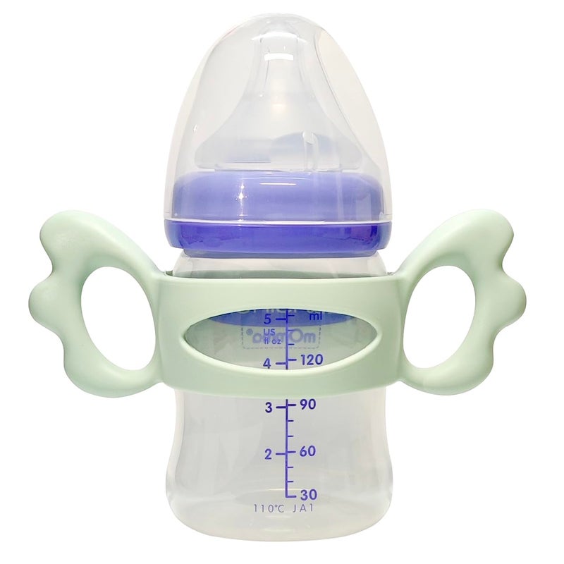 ROMIRUS مقبض زجاجة سيليكون متوافق مع زجاجات Lansinoh للأطفال لتسهيل الإمساك 2 عبوة 4 أشهر - Image 3