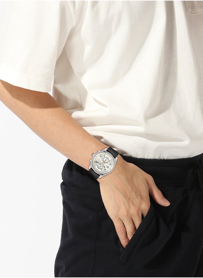 HUGO BOSS - Men's Chronograph Round Shape Leather Wrist Watch 1514147 - 44 Mm - Image 1