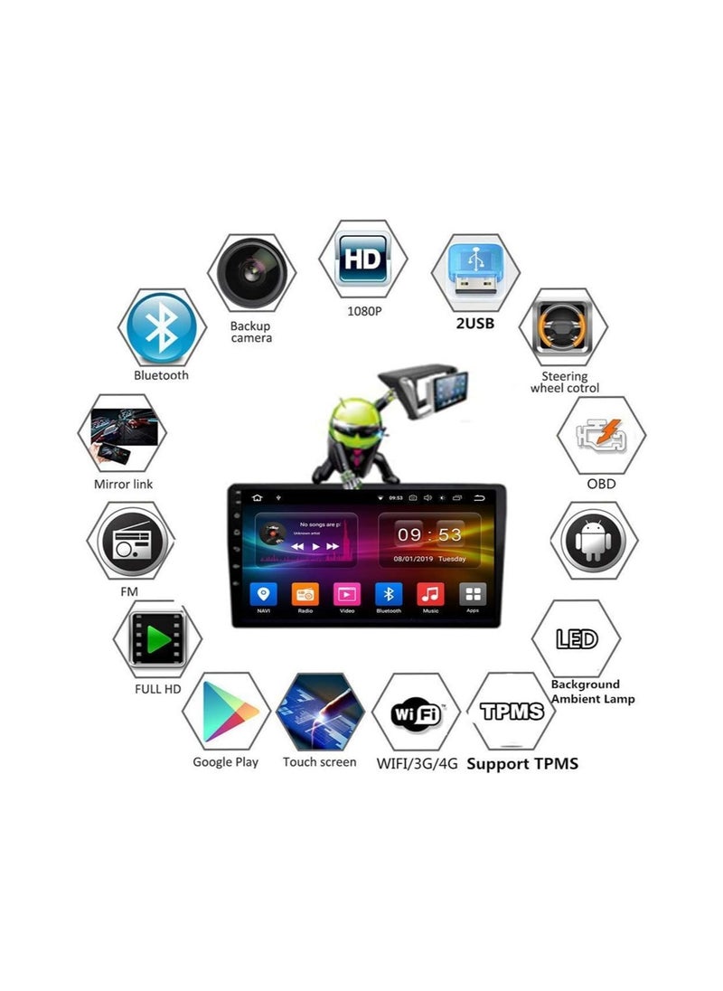 Android Car Stereo for KIA RIO 2011 2012 2013 2014 2GB RAM 32GB ROM Support Apple Carplay, Mirror-Link Wi-Fi BT, Radio GPS Navigation, 9 Inch IPS Touch Screen with Backup Camera Included