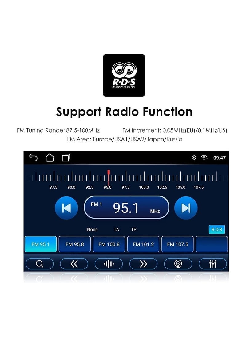 Android Car Stereo for KIA RIO 2011 2012 2013 2014 2GB RAM 32GB ROM Support Apple Carplay, Mirror-Link Wi-Fi BT, Radio GPS Navigation, 9 Inch IPS Touch Screen with Backup Camera Included