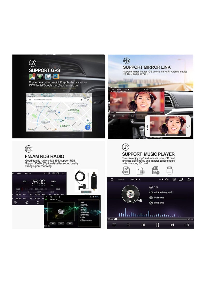 Android Car Stereo for KIA RIO 2011 2012 2013 2014 2GB RAM 32GB ROM Support Apple Carplay, Mirror-Link Wi-Fi BT, Radio GPS Navigation, 9 Inch IPS Touch Screen with Backup Camera Included