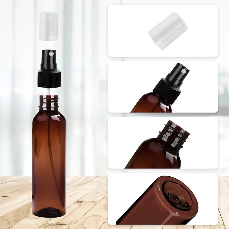 YEUIKERR 36 Pack Amber Plastic Spray Bottles 4 oz Small Spray Bottle Plastic Fine Mist Spray Empty Bottle, Amber 4 oz Spray Bottles Bulk for Travel, Essential Oils - Image 5