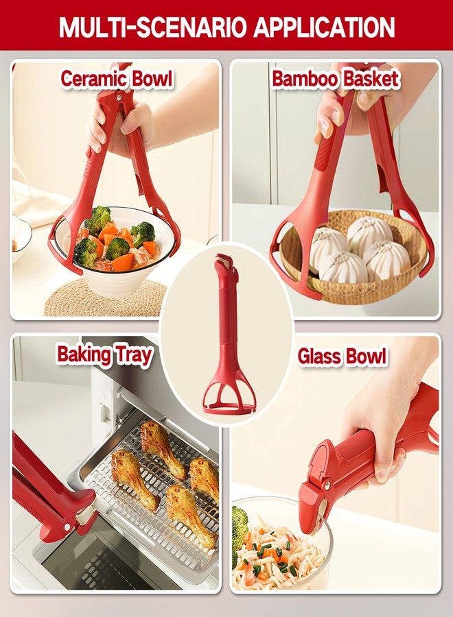 Casbomy 2-in-1 Hot Plate Gripper, 2-in-1 Anti-Scalding Hot Plate Gripper, Multi-Purpose Anti-Scalding Hot Bowl Dish Plate Grippers Clips, Anti-Scalding Bowl Holder for Air Fryer & Steaming Use - Image 3