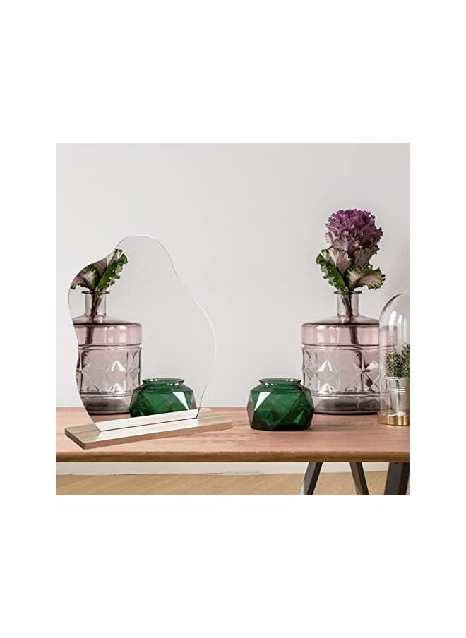 The Bros Makeup Mirror for Desk with Stand-Aesthetic Desk Decor Vanity Mirror-Frameless Table top for Bedroom,Living Room and Minimal Spaces Room Decor  - Image 4