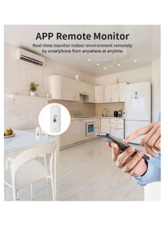 يان تي UanTii ذكي مستشعر درجة الحرارة والرطوبة Tuya WIFI ترمومتر داخلي APP مراقب عن بعد يعمل مع Alexa ومساعد Google  - Image 2