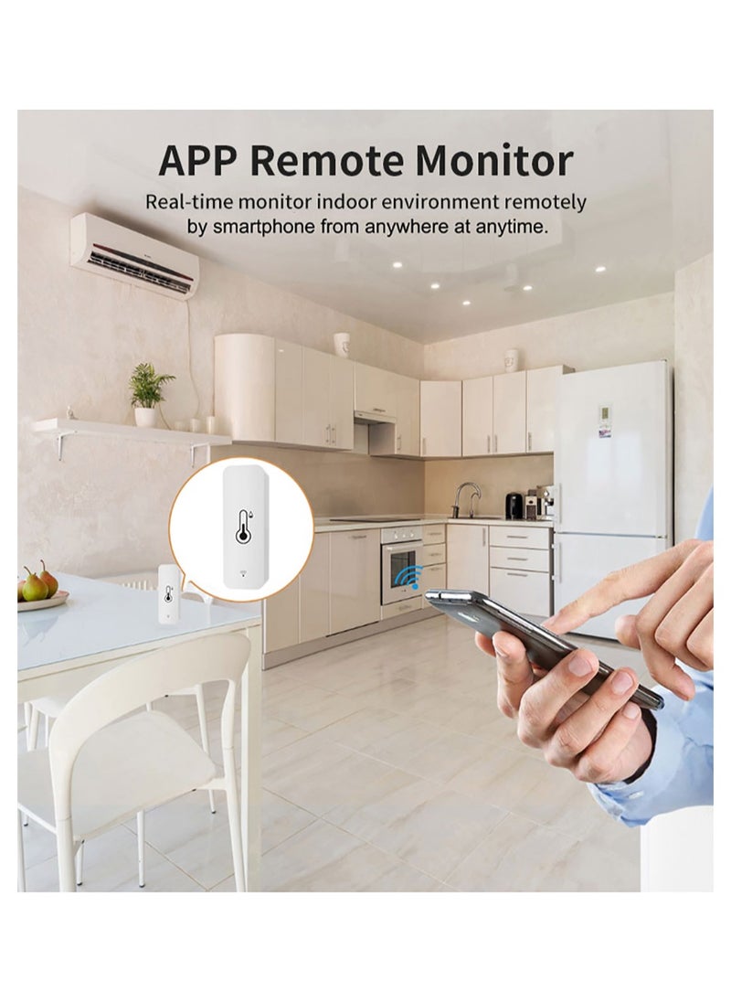 UanTii UanTii Smart Temperature Humidity Sensor Tuya WIFI Indoor Thermometer APP Remote Monitor Works With Alexa and Google Assistant  - Image 2