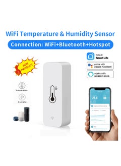 يان تي UanTii ذكي مستشعر درجة الحرارة والرطوبة Tuya WIFI ترمومتر داخلي APP مراقب عن بعد يعمل مع Alexa ومساعد Google  - Image 1