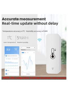 يان تي UanTii ذكي مستشعر درجة الحرارة والرطوبة Tuya WIFI ترمومتر داخلي APP مراقب عن بعد يعمل مع Alexa ومساعد Google  - Image 3