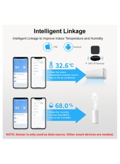يان تي UanTii ذكي مستشعر درجة الحرارة والرطوبة Tuya WIFI ترمومتر داخلي APP مراقب عن بعد يعمل مع Alexa ومساعد Google  - Image 4