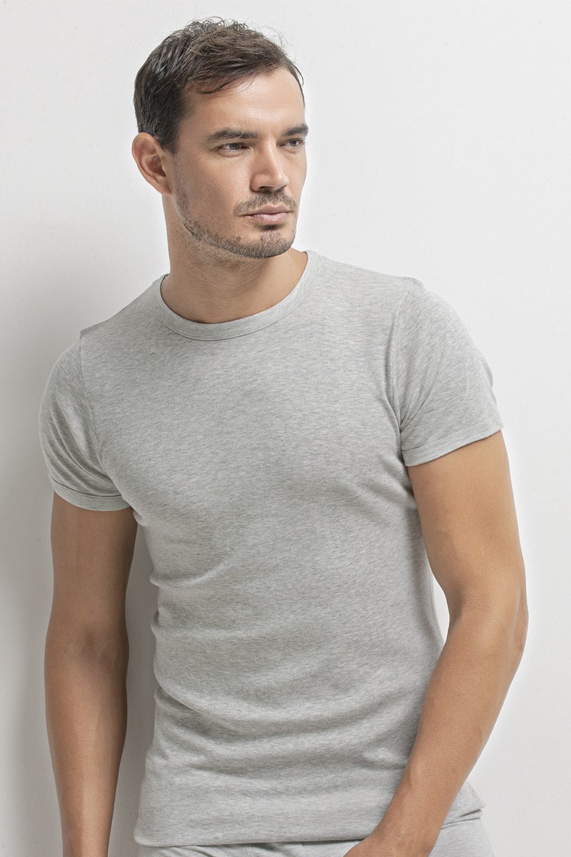 Dorea Men's Ribbed O-Neck Undershirt 2 Pack  - Image 1