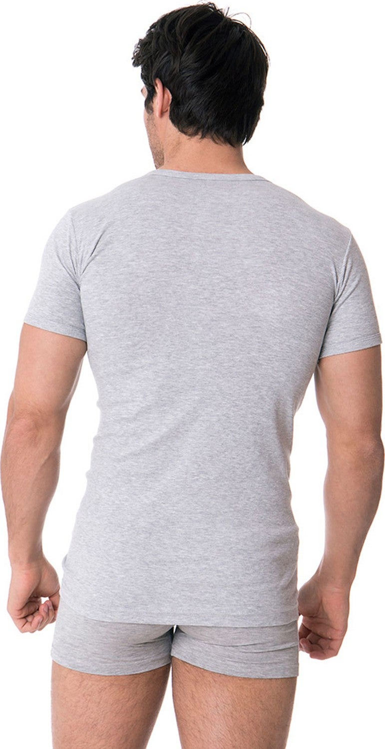 Dorea Men's Ribbed O-Neck Undershirt 2 Pack  - Image 3