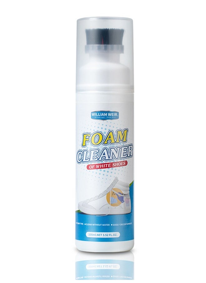 WILLIAM WEIR 100ml Portable Foam Shoe Cleaner Built-in Brush for Non-washing Decontamination and Whitening of Sports Shoe Sneakers White Shoes Microfiber Shoe and Cloth Shoes Cleaning  - Image 2