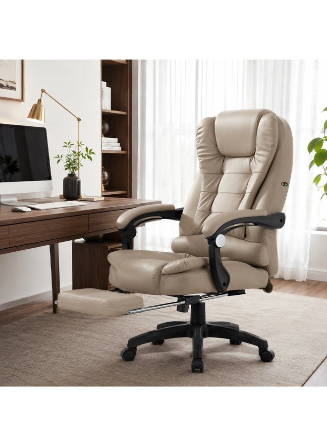 NKX Luxury Boss Chair Big Tall Executive Office Chair, Home Office Desk Chairs Luxury Boss Massage Chair,Adjustable Ergonomic Reclining Massage Swivel Chair with Waist Back M,Back-2 point massage - Image 3