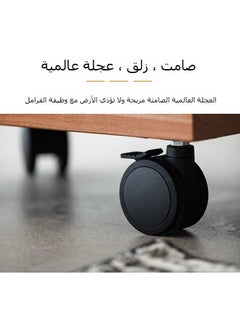 شو وو طاولة قهوة جانبية للأريكة قابلة للتحريك بارتفاع قابل للتعديل، طاولة جانبية ضيقة على شكل حرف C مع إطار معدني وعجلات، طاولة أريكة للوجبات الخفيفة لغرفة المعيشة وغرفة النوم بجانب السرير  - Image 5