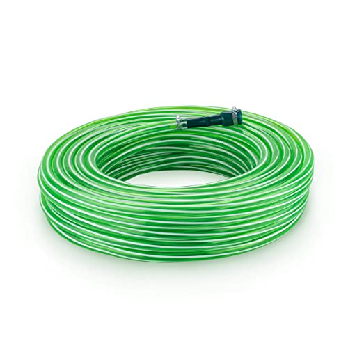 Garbnoire 15M 0.75Inch PVC Green Striped Pipe| Lightweight, Durable & Flexible| Accessories Hose Connector & Clamps| Watering Garden, Cleaning| Outdoor-Indoor Use (15 Meter (49.2 ft)) - Image 1