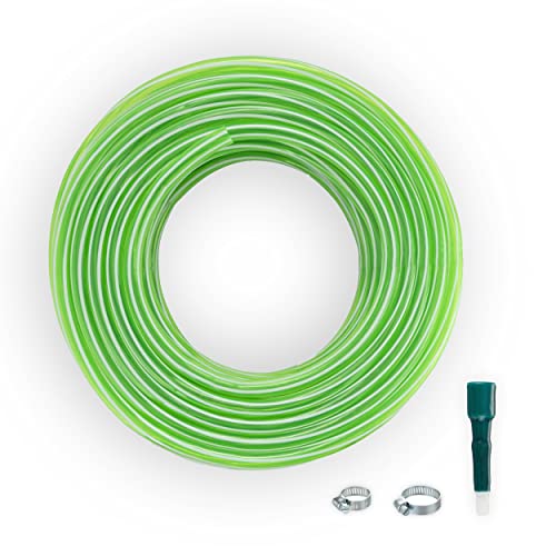 Garbnoire 15M 0.75Inch PVC Green Striped Pipe| Lightweight, Durable & Flexible| Accessories Hose Connector & Clamps| Watering Garden, Cleaning| Outdoor-Indoor Use (15 Meter (49.2 ft)) - Image 3