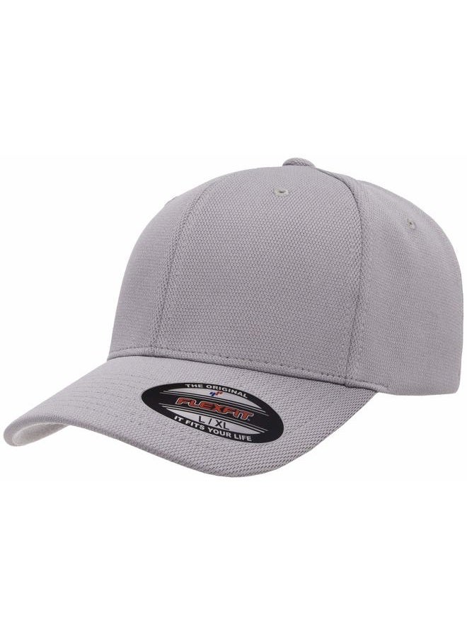 FLEXFIT Flex fit Men's Cool & Dry Sport Hat, Silver, S-M - Image 1