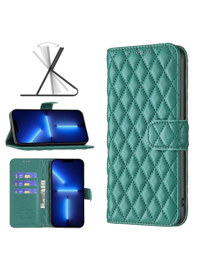 S-TOP Case For iPhone 13 Pro Max Diamond Lattice Wallet Leather Flip Phone Case - Image 1