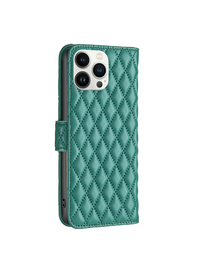 S-TOP Case For iPhone 13 Pro Max Diamond Lattice Wallet Leather Flip Phone Case - Image 3