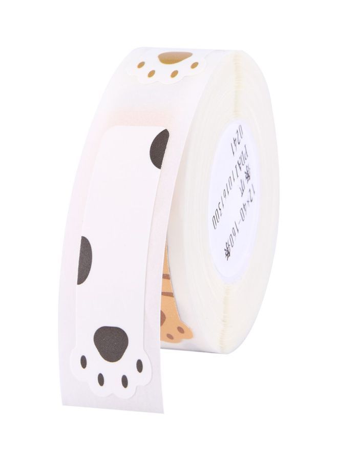 NIBEMINENT Thermal Printing Label Paper Roll White/Black/Brown - Image 1