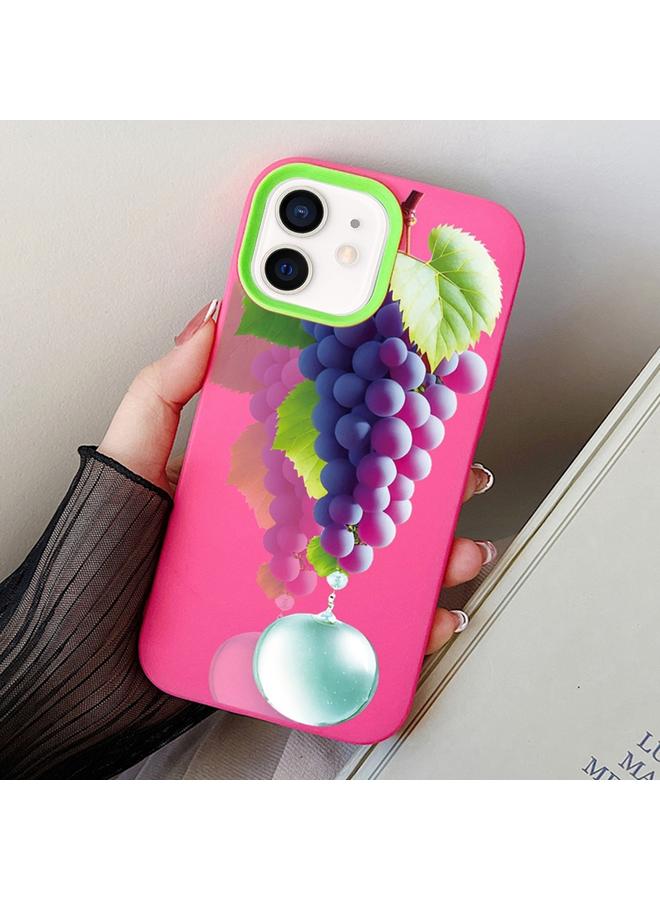 S-TOP Case For iPhone 12 mini Grape Pattern PC Hybrid TPU Phone Case - Image 1