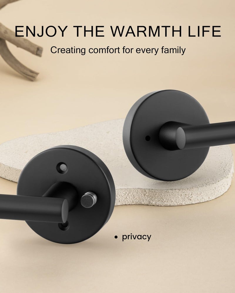 Haidms 6 Packs Black Door Handle Interior, Privacy Door Lever, Bathroom Interior Door Handles for Bathroom and Bedroom, Heavy Duty Matte Modern Style - Image 4