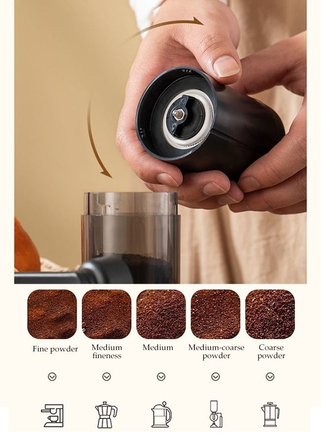 DUNISO مطحنة قهوة يدوية قابلة للتعديل بدرجة الخشونة مطحنة سيراميك محمولة عالية الدقة مطحنة قهوة يدوية صغيرة ذات محامل مزدوجة مطحنة يدوية عالية السعة للاستخدام المنزلي أو المكتب أو السفر - Image 2