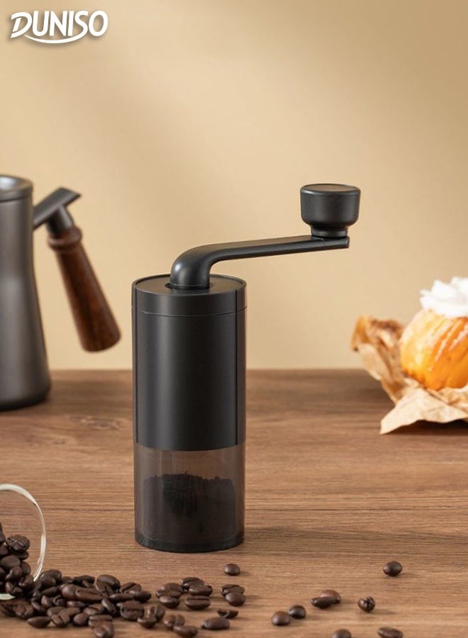 DUNISO مطحنة قهوة يدوية قابلة للتعديل بدرجة الخشونة مطحنة سيراميك محمولة عالية الدقة مطحنة قهوة يدوية صغيرة ذات محامل مزدوجة مطحنة يدوية عالية السعة للاستخدام المنزلي أو المكتب أو السفر - Image 1