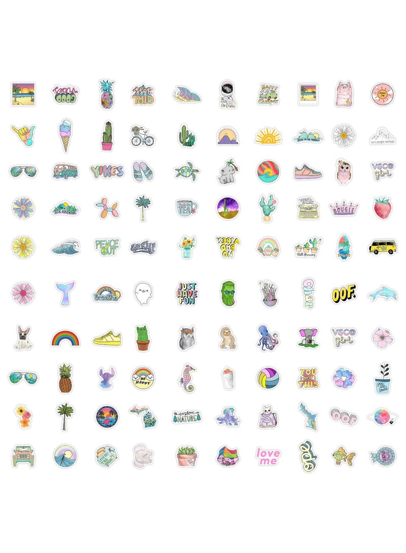 قوس قزح أورينبو 100 قطعة من ملصقات زجاجات المياه المصنوعة من الفينيل المقاومة للماء وملصقات الجمالية والكمبيوتر المحمول والهاتف وملصقات التزلج للأطفال والمراهقين والبالغين - Image 3