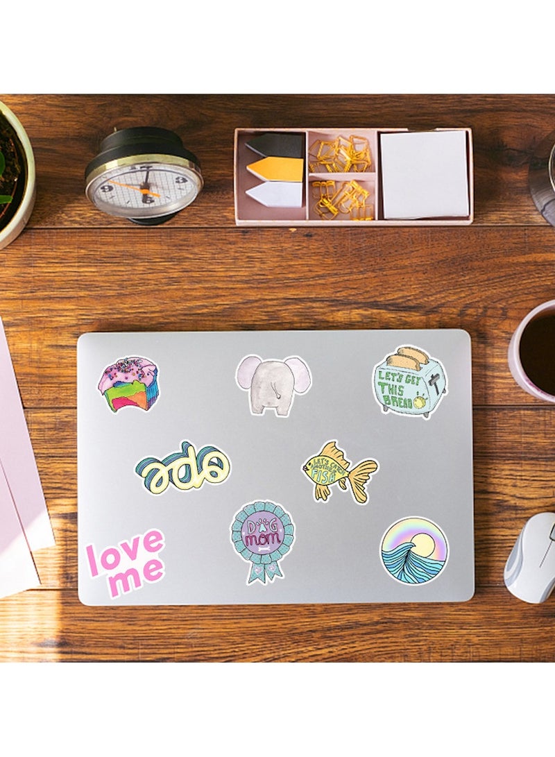 قوس قزح أورينبو 100 قطعة من ملصقات زجاجات المياه المصنوعة من الفينيل المقاومة للماء وملصقات الجمالية والكمبيوتر المحمول والهاتف وملصقات التزلج للأطفال والمراهقين والبالغين - Image 5