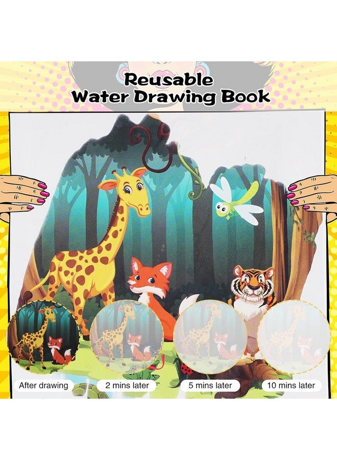 Funny Teddy 4pcs Reusable Magic Water Book for Kids 2-5years - Drawing Water Coloring Books for Kids - Magic Water Pen - Age 2-5 Years - Image 5