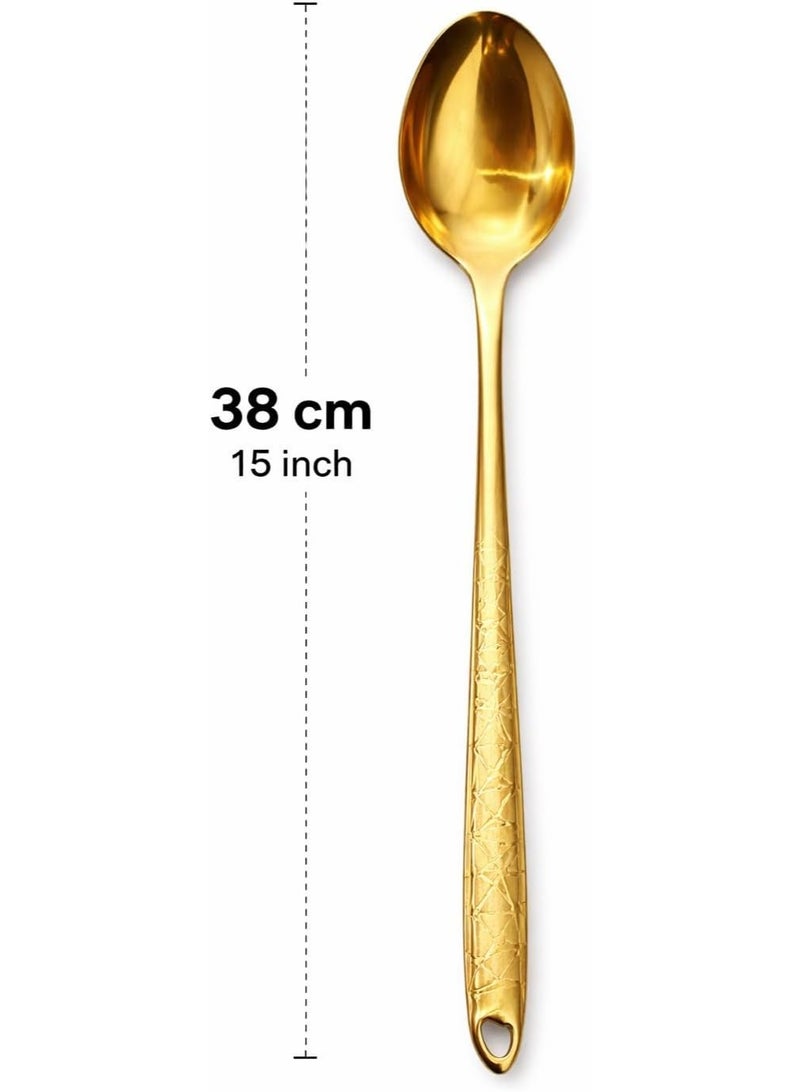 Stainless Steel Kitchen Utensil, Heat Resistant, Rust-Resistant, Ergonomic Handle, Dishwasher Safe, Silver, Gold, and Rainbow Finish, for Daily Cooking (Rainbow Spoon) - Image 2