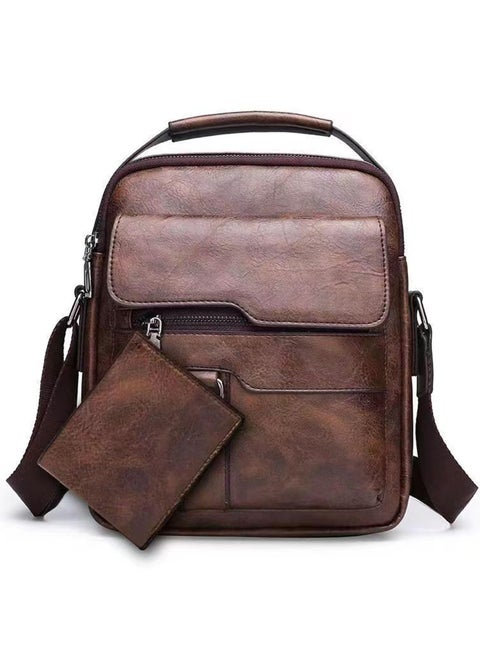 Crossbody Sling Bag Body Chest Shoulder Bag for Casual Shoulder Backpack Bag Waterproof Leather Chest Casual Daypack With Wallets Briefcases for Men and Women Handbags for Travel Hiking (Brown)