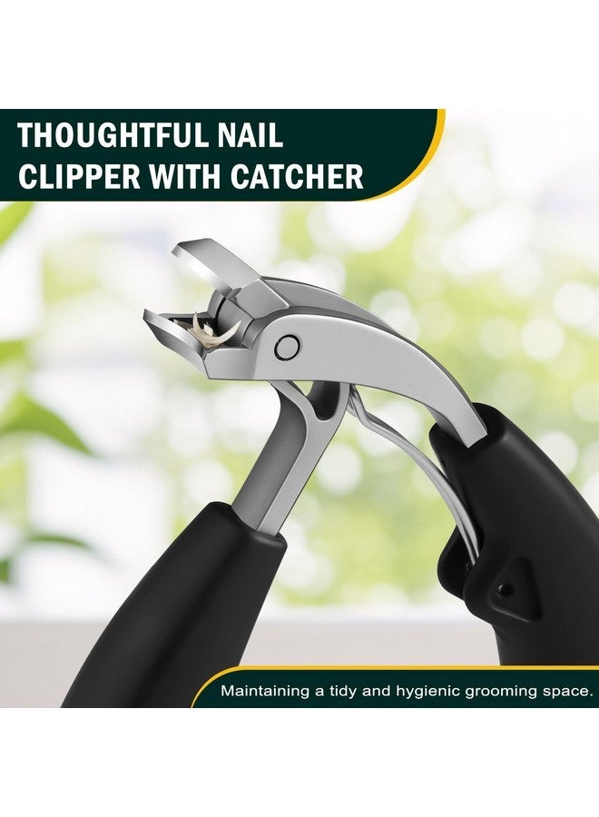 FVION Innovative Angled Head Toenail Clippers, Professional Ingrown Toe Nail Clippers For Thick Nails Seniors, Slanted Nail Clippers With Catcher, Pedicure Toenail Cutters Toenail Scissors  - Image 5