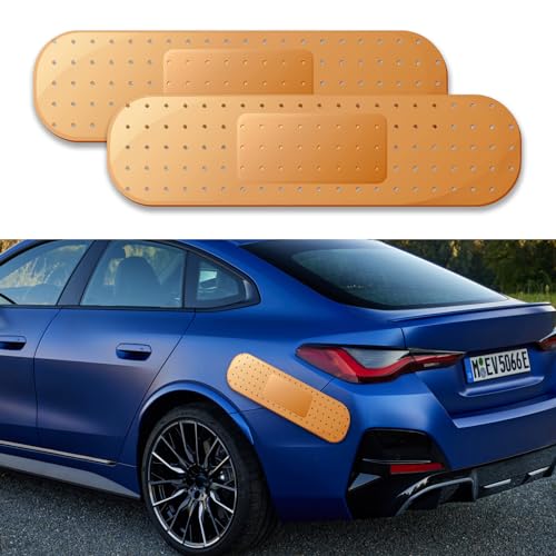 RGOAANC 2PCS Car Bandaid Sticker Giant Car Bumper Sticker Large Bandage Decal Bandage Funny Automotive Decal Car Decor Accessories BandAid Shape Stickers Large Decals Universal for Vehicle Beige2 - Image 1