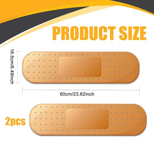 RGOAANC 2PCS Car Bandaid Sticker Giant Car Bumper Sticker Large Bandage Decal Bandage Funny Automotive Decal Car Decor Accessories BandAid Shape Stickers Large Decals Universal for Vehicle Beige2 - Image 3